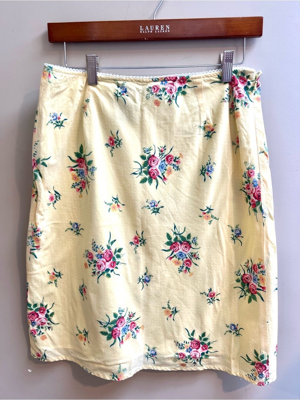Ralph Lauren Yellow Floral Pencil Skirt